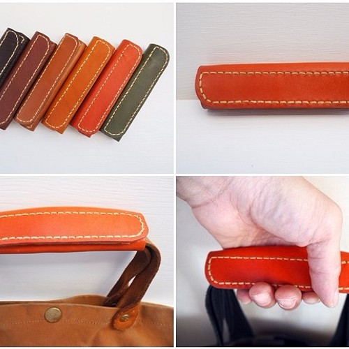 Handle For Bag （革の持ち手/レザーのハンドルカバー） プラム