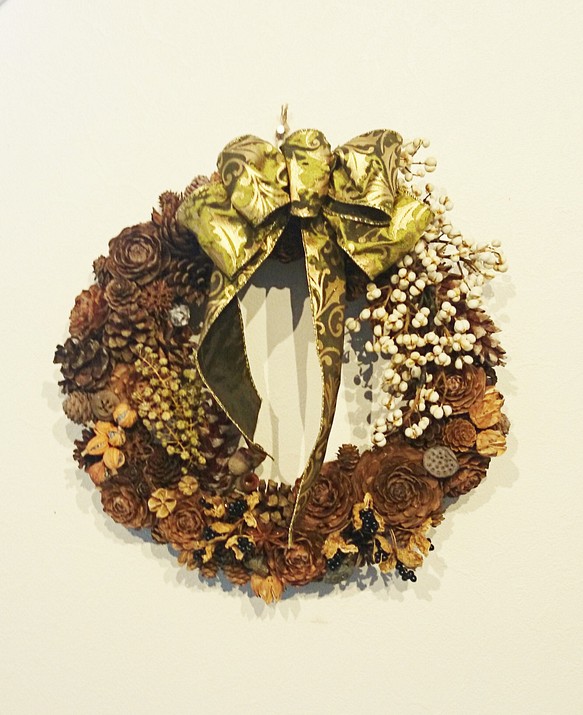 注文制作：森からの贈り物　３５㎝（2020 Year Wreath) 1枚目の画像