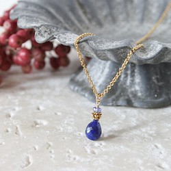 ラピスラズリとタンザナイトのネックレス｜lapis lazuli N 1枚目の画像