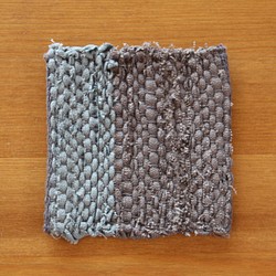 日本のリネンの裂き織コースター　（アメツチ07石×09霞空） 1枚目の画像