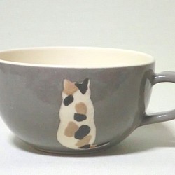 三毛猫のスープカップ 1枚目の画像
