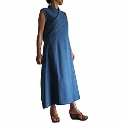 手織棉藏族風洋裝 靛藍（DFS-039-03） 第1張的照片
