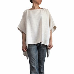 ざっくりジョムトン手織り綿の貫頭衣 生成（BFS-014-02） 1枚目の画像