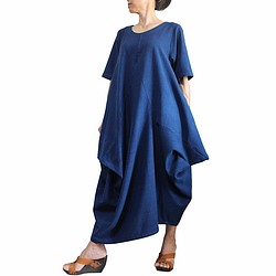 Jomton 手工編織棉質多穿靛藍連衣裙 (DRL-011-03) 第1張的照片