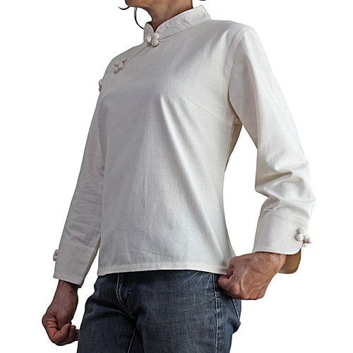 ジョムトン手織り綿チャイナプルオーバー（B-430-02） シャツ 