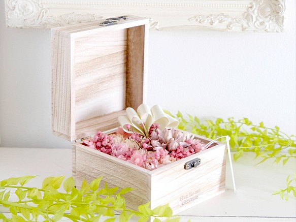 【9/11まで送料無料】flower garden in a wood box -pink- #158 1枚目の画像