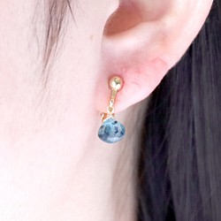 靛藍藍晶石（耳環）＃695 第1張的照片