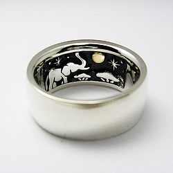星とワンコ シルバー透かし彫りリング 指輪・リング moge 通販｜Creema 