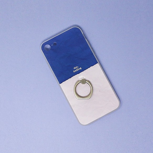 オリジナルリング付きパステルカラーIphone7ケース/BLU 1枚目の画像