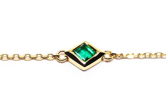 K18透明緑エメラルドのブレスレット【Pio by Parakee】emerald bracelet 1枚目の画像