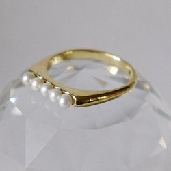 再販★simple pearl ring（淡水*5）シンプル　パール　リング 1枚目の画像