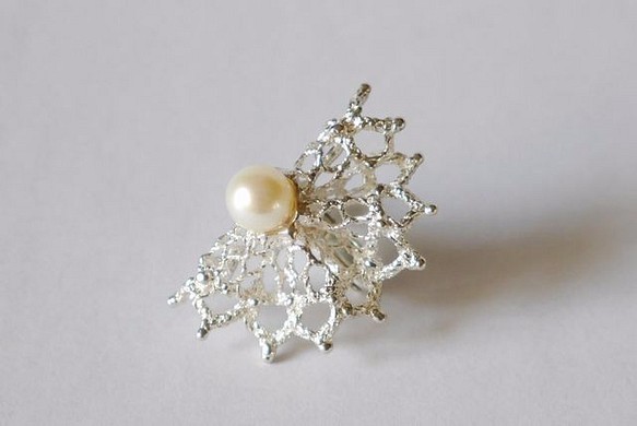 lace frill earring(sv*pearl)☆レース☆フリル☆イヤリング☆パール