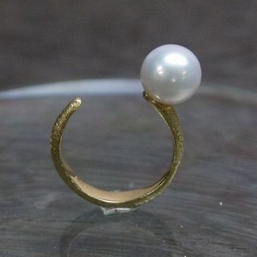 ビンテージ　一粒真珠指輪　K18 ゴールドリング　8号 リング アクセサリー レディース 出品