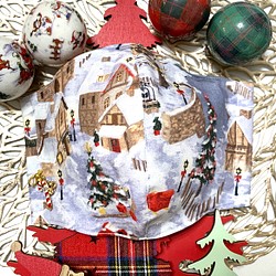 《Creema 限定作品》聖誕街景 ✖️ 聖誕樹 ✖️ 有魅力的聖誕棒 ✨ 3D 布面面具 第1張的照片