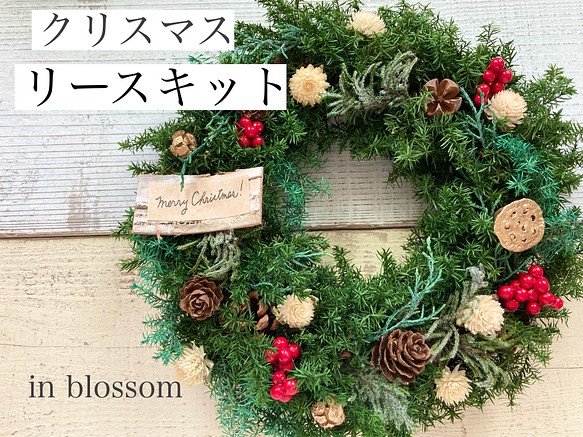 早割⭐︎クリスマスリースキット（21センチ） リース in blossom 通販