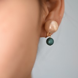 W珍珠耳環（14-8）彩色珍珠1綠2藍3白 第1張的照片