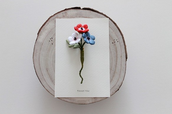 【再販なし１点物ブローチ】アネモネ～はかなくも美しい花～ 1枚目の画像