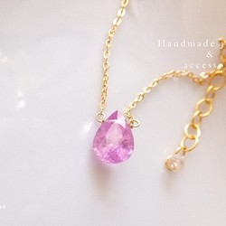 ◇宝石◇ ピンクサファイア　ネックレス　Precious 1枚目の画像