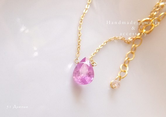 ◇宝石◇ ピンクサファイア　ネックレス　Precious 1枚目の画像