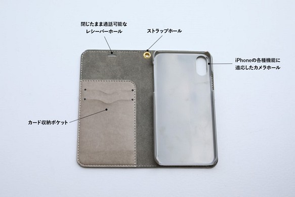 【受注生産】iphone帯無し手帳型スマホケース　小さいケース 1枚目の画像
