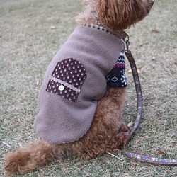 s 犬服  北欧 ノルディック柄 ポケット ボア 裏起毛 あったか 秋冬モデル  犬　 チワワ　ヨーキー　 1枚目の画像