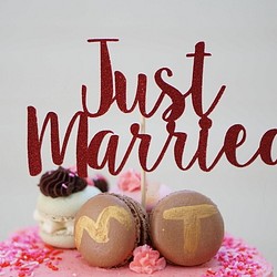 "Just Married" ケーキトッパー（ウェディング）6 1枚目の画像