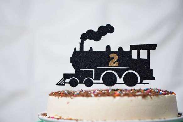 Steam Train Happy Birthday 汽車　ケーキトッパー1 1枚目の画像