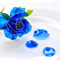 受注制作【グラスドーム】薔薇（ばら）- lapis lazuli- 1枚目の画像