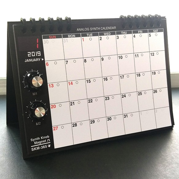 [日曆] SKM-365PE Analog Synth Calendar 2019 Desktop / SKM Classic 第1張的照片