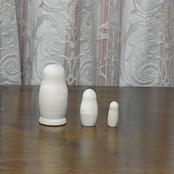 白木マトリョーシカ（小）３ピース　 1枚目の画像