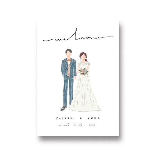 イラストウェルカムボード Suisai No 2 結婚式 ウェディング 受付 ウェルカムボード Nocco Wedding 通販 Creema クリーマ ハンドメイド 手作り クラフト作品の販売サイト