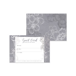 ゲストカード［Gray Blossom］| 結婚式・受付や招待状のアクセントに 1枚目の画像