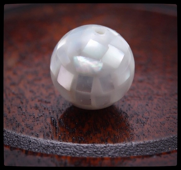 「4個セット 灰」10mm 天然貝殻 シェルモザイクボール  SH46 1枚目の画像