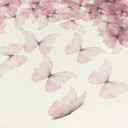 「5個セット ピンクレィディー」30mm 蝶々 オーガンジー アクセサリー素材 BFS008 1枚目の画像