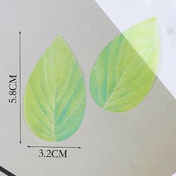 「4個セット 新緑」32×58mm  オーガンジー 大 1枚目の画像