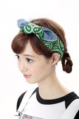 Mr Pink Denim Hair Band Blue Green デニムヘアバンド ブルー グリーン ヘアアクセサリー Mr Pink 通販 Creema クリーマ ハンドメイド 手作り クラフト作品の販売サイト