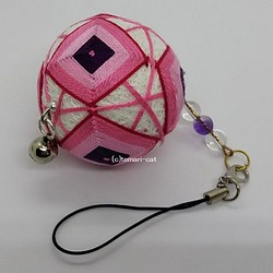 Temari 錶帶“Masu Kagari”白色背景紫色粉紅色 Temari Temari Temari 第1張的照片