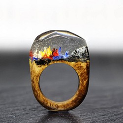 【送料無料】Pop Mountain ～Resin Wood Ring～ 1枚目の画像
