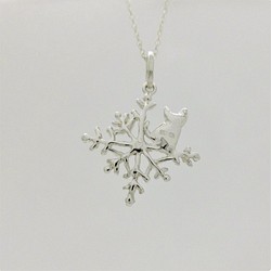 雪貓咪造型銀飾項鍊 第8張的照片