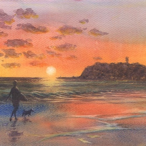 史上一番安い 日本画原画 夕暮れ 水彩絵具 墨 Drmchughpsych Com