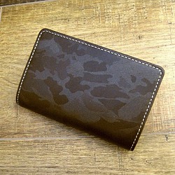 Real leather card case/Embossing Steer Hide/Camouflage patte 第1張的照片
