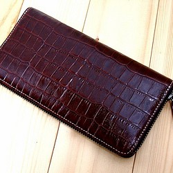 Real leather wallet/Embossing Steer Hide/Crocodile pattern 第1張的照片