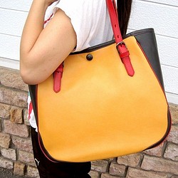 Real leather bag/Cow leather/sunlight Yell 第1張的照片