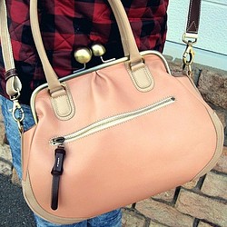 Real leather bag with clasp/Kip leather 第1張的照片