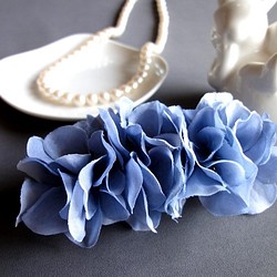 【LAST1】紫陽花のバレッタ■アンティークカラー■ブルー 1枚目の画像