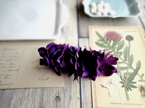 【SALE／55%OFF】 バレッタ 海外 ■ パープル 紫陽花の花びら