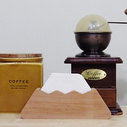 (小サイズ）【受注製作】「富士山フィルター」木製コーヒーフィルターケース 1枚目の画像