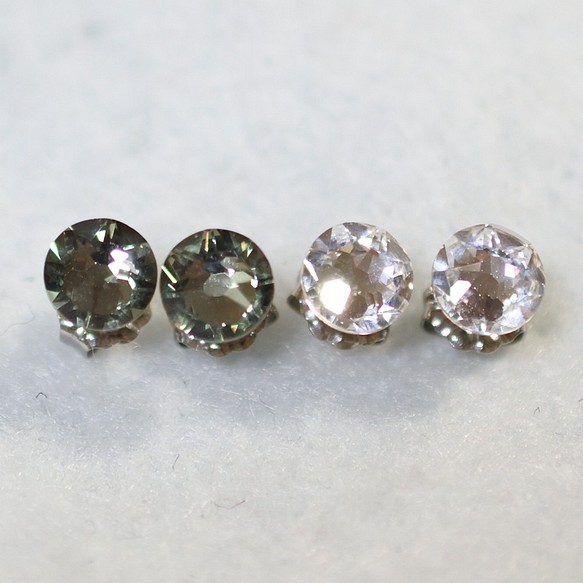施華洛世奇套裝耳環（6毫米水晶和黑鑽石） 第1張的照片