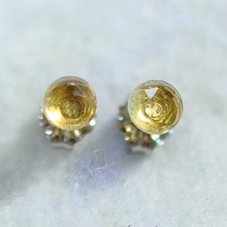 (1 件) 黃水晶玫瑰式切割耳環（5 毫米，鈦柱） 第1張的照片