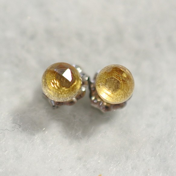 (1 件) 黃水晶玫瑰式切割耳環（5 毫米，鈦柱） 第1張的照片